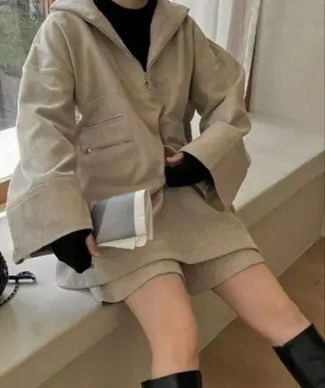 willfully 하프 지퍼 원피스 코트 숏팬츠 셋업