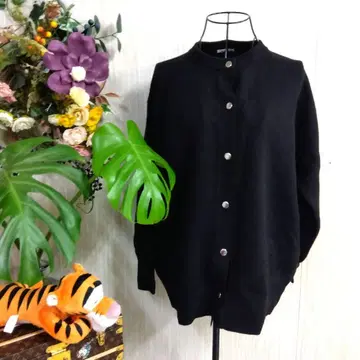 GU 블랙 버튼 달린 긴팔 가디건 여성용 M