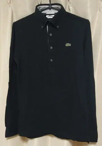 라코스테 버튼 다운 피케 셔츠 긴팔 블랙