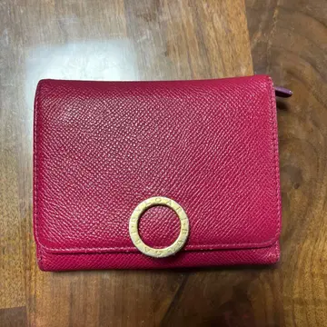 3단 폴더형 지갑 빨간색 보라색 불가리