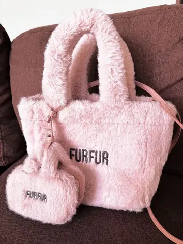 FURFUR [ 한정 컬러 ] 에코 퍼 토트 백 PNK