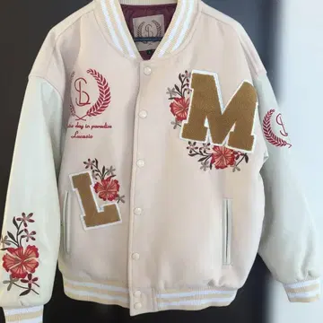 플라워 자수 바시티 자켓 L M