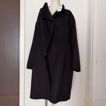 유니클로 질 샌더 +J 캐시미어 블렌드 노카라 코트 다크 브라운 M