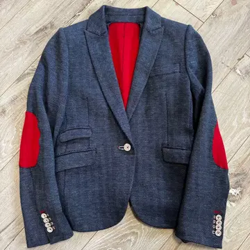더블 스탠다드 네이비 헤링본 테일러드 자켓 36