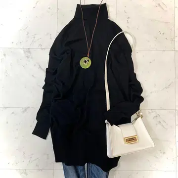 새상품급 프레임워크 울 하이 게이지 터틀넥 니트 스웨터 블랙