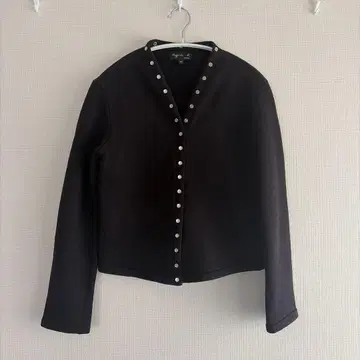 [ 에네스베 ] 긴팔 스냅 버튼 가디건 블랙 심플 (T/약 S 사이즈)