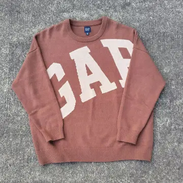 00s GAP y2k 브라운 빅 로고 니트 스웨터 XL