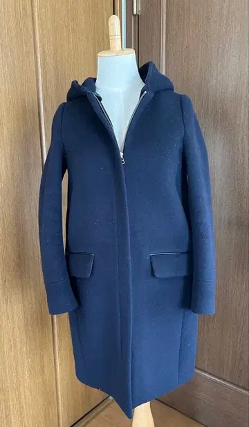 IEANA 후드 부착 코트 네이비 36 집업