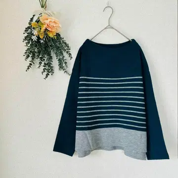 이스트 보이 코멧 니트 상의 / 보더 그린 ONE 사이즈