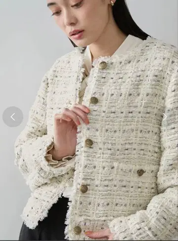 [ 새상품급 ] VIS 트위드 노카라 자켓