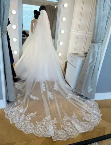 웨딩 베일 롱 화이트