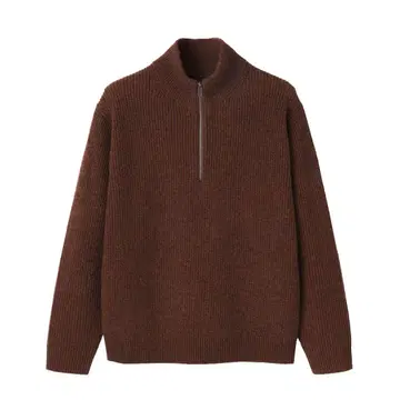 신사 울 미들 게이지 하찌 하프 지퍼 스웨터