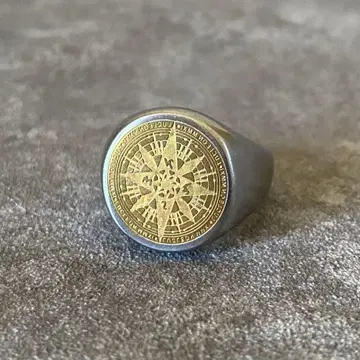 시그넷 반지 골드 실버 나침반 메칸 주얼리