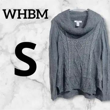 WHBM 그레이 터틀넥 스웨터 S 여성용 긴팔