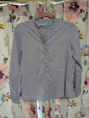 FRAMeWORK 스트라이프 프릴 긴팔 셔츠