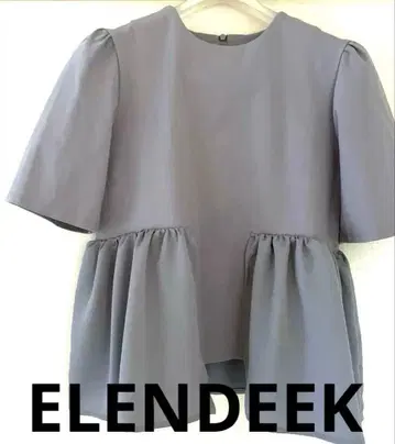 새상품급 ELENDEEK 그레이 플레어 실루엣 반팔 상의