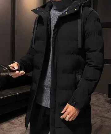 다운 자켓 다운 롱 기장 충전솜 코트 남성용