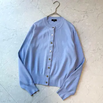 플라스테 UV컷 레이온 블렌드 메탈 버튼 가디건 S 블루