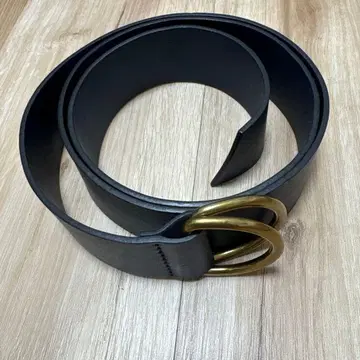 MAISON BOINET 네이비 가죽 링 버클 벨트