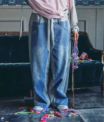 niko and - 데님 패치워크 팬츠 M 새상품 배송비 포함