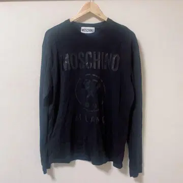 MOSCHINO 블랙 롱 슬리브 T셔츠