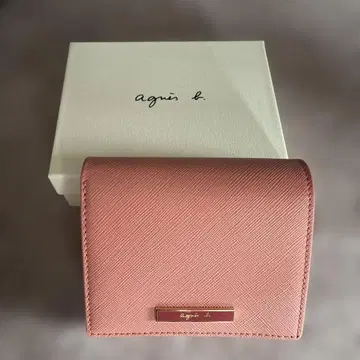 미사용 새상품 에네스베 이단 접이식 지갑 핑크