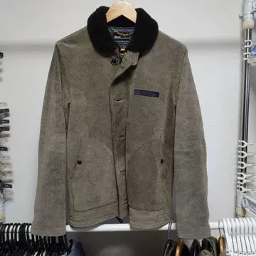 Back Channel 올리브 그린 스웨이드 자켓