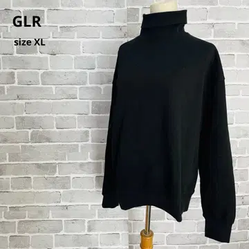 GLR 블랙 터틀넥 맨투맨 구제 의류 빅 실루엣 XL B392