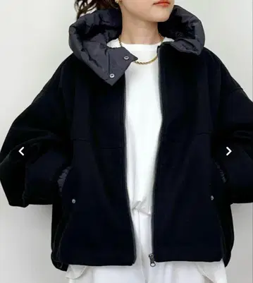 피칭 빅 실루엣 블루종 (후드 탈부착 가능)