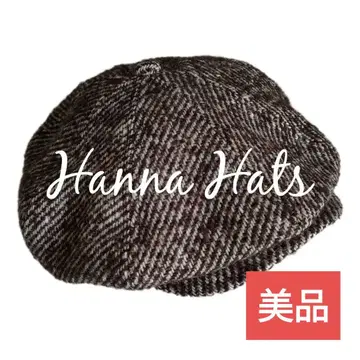 Hanna Hats 헌팅 캡 헤링본 브라운 계열 L 조절 가능