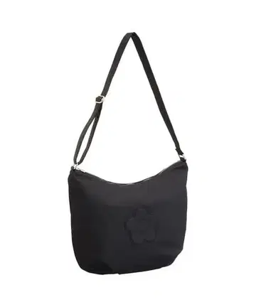 MARY QUANT 나일론 매트 새틴 데이지 숄더 블랙