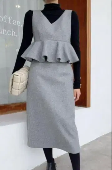 BIRTHDAY BASH 그레이 울 프릴 원피스 그레이 S 사이즈