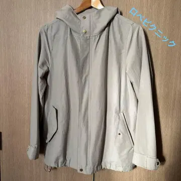 로페피크닉 후드 부착 그레이 베이지 점퍼