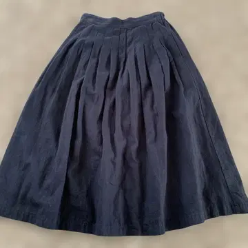 YARRA 코튼 린넨 플레어 스커트 네이비 F 일본제