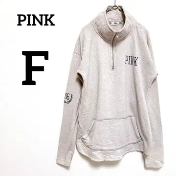 PINK 하프 지퍼 트레이닝복 긴팔 그레이 [ F ] 후드티 남녀 공용