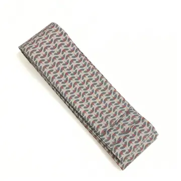 새상품급 남성용 오비 순수 실크 그레이 코몬 무늬 전통 길이 408