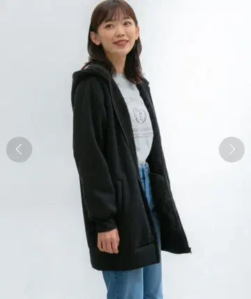 [ 새상품급 ] 허니즈 시네마 클럽 보아 안감 롱 후드티 속기모 M 블랙