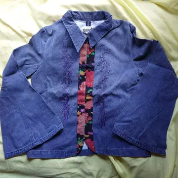 gouk 데님 자켓 일본풍 패턴 드래곤 차이나