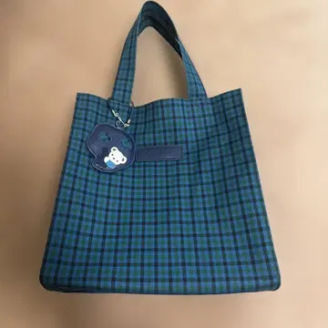 파밀리아 체크 토트백 블루 계열