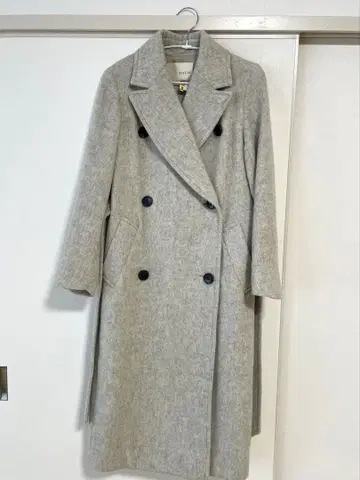 퀄리티 그레이 더블 브레스트 롱 코트
