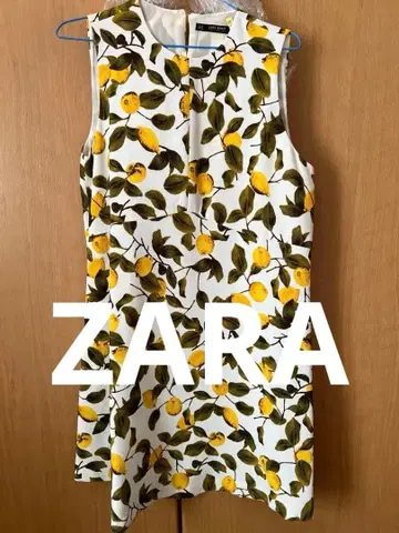 ZARA BASIC 레몬 패턴 슬리브리스 원피스 M