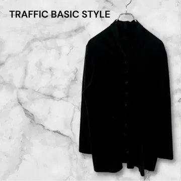 트래픽 베이직 스타일 블랙 긴팔 가디건 앞 버튼 LL 사이즈