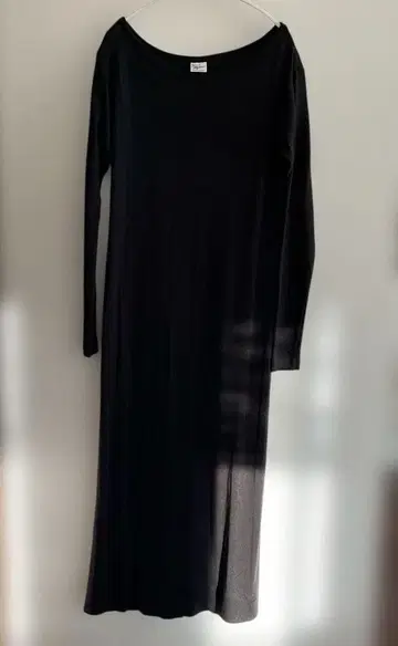 익명 배송 CANALJEAN 블랙 롱 원피스 긴팔 리브 소재