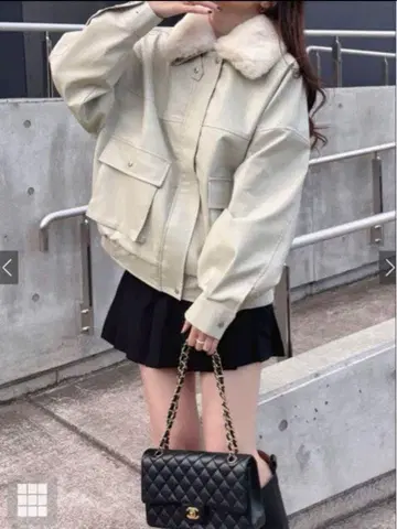 미사용 새상품 GRL 퍼 달린 옷깃 2way 가죽 자켓 [ kd89 ]