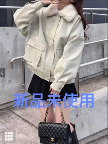 미사용 새상품 GRL 퍼 달린 옷깃 2way 가죽 자켓[kd89]