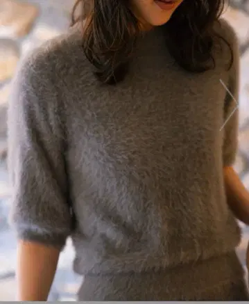 쿠미쿄쿠 나일론 퍼 반팔 풀오버