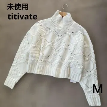 미사용 택 포함 새상품 titivate 화이트 니트 M
