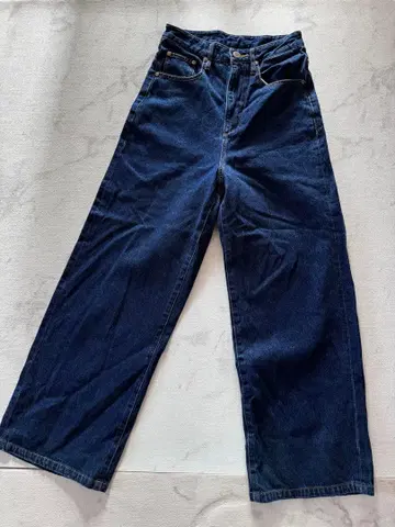 다크 블루 와이드 레그 데님 러그 문 LAGUNANOON M 사이즈