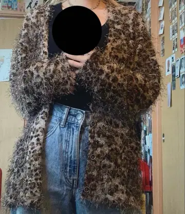 [ 레오파드 ] 긴팔 가디건 브라운