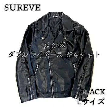 [ SUREVE ] 남성용 인조 가죽 더블 라이더 자켓 BK L 사이즈
